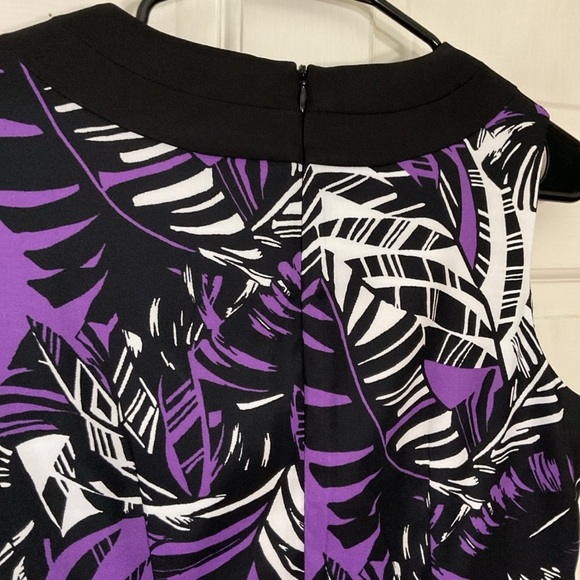 Alyx Black and Purple Leaf Print Dress - Picture 12 of 12